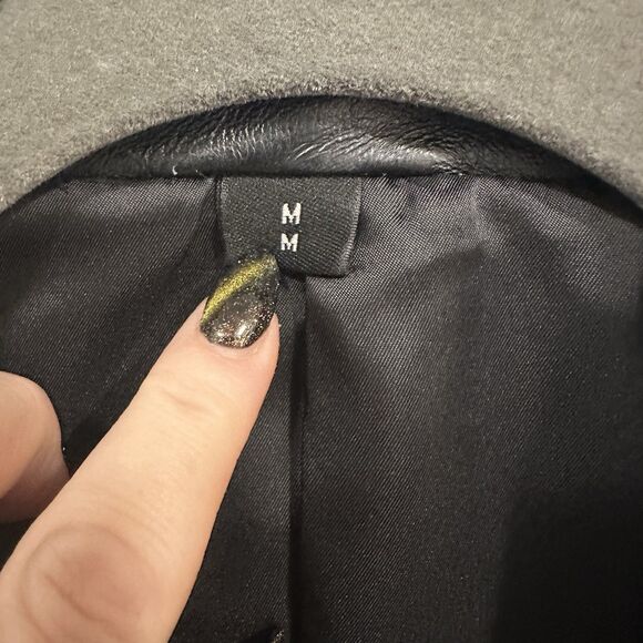 Black Genuine M Leather Blazer Jacket 90s 2000s Goth Grunge Streetwear Oversized - Picture 9 of 9